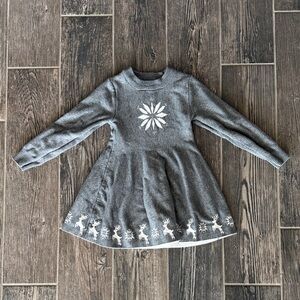 Little Sleepies Gray Dress with White Snowflake and Reindeer